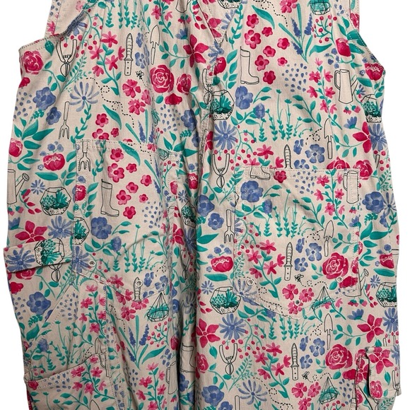 Duluth Trading Heirloom Gardening Overalls S Floral Cargo Utility Jumpsuit - Picture 5 of 9